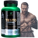 TESTO COMBO - Testosteron - naturalne podniesienie -6 substancji: Cytrynian magnezu, Cholina, Forskolina, Ashwagandha, Bor, Cynk - 60 kaps